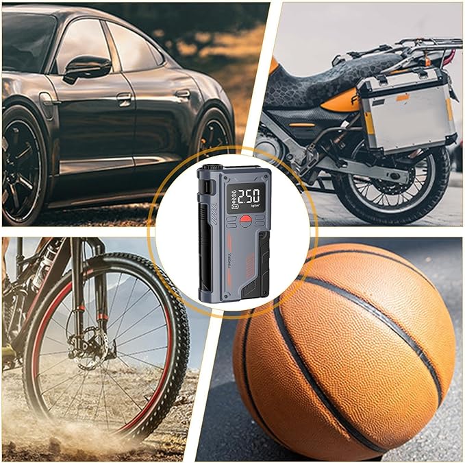 3-in-1 Ultimate Roadside Companion: Jump Starter, Air Compressor & Power Bank in UAE