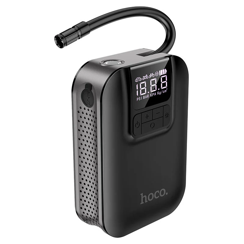 Never let a dead battery or a flat tire disrupt your journey again. The Hoco S53 Portable Smart Air Pump is a versatile 3-in-1 powerhouse engineered for total roadside independence. Combining a high-precision air compressor, a massive 10,000mAh power bank, and a high-rate jump starter, the S53 is the only tool you need in your trunk to handle the unexpected.